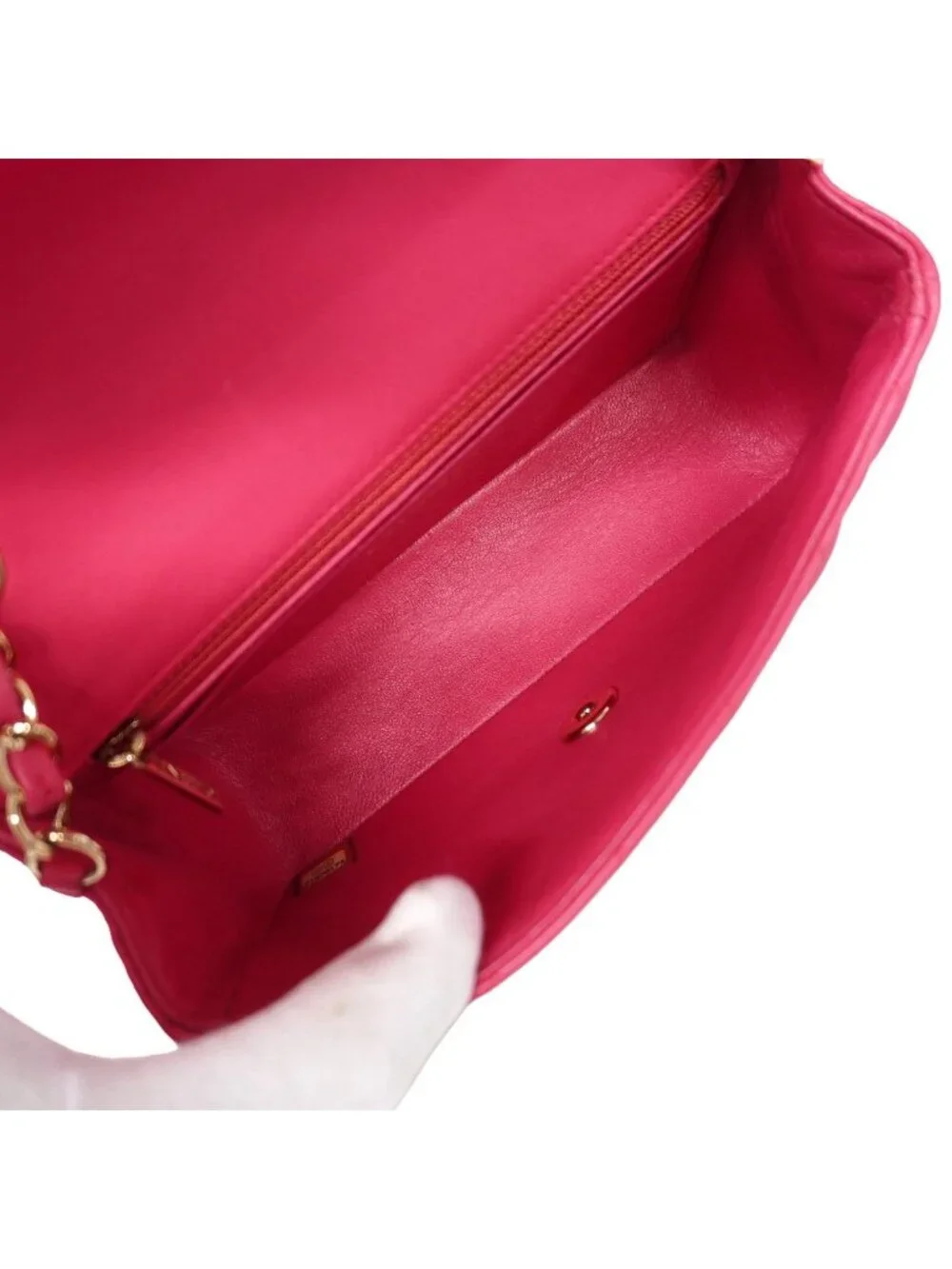 Chanel Shoulder Bag Mini Quilted Lambskin Pink Gold
